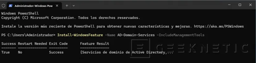Geeknetic Cómo montar un Directorio Activo en Windows Server 2025 con PowerShell 2