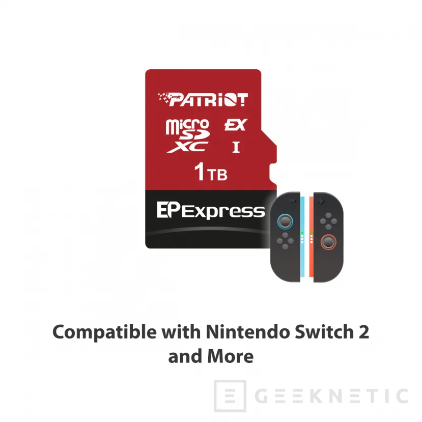Geeknetic Patriot ha presentado sus tarjetas microSD EP Express compatibles con Nintendo Switch 2 y hasta 1 TB de capacidad 1