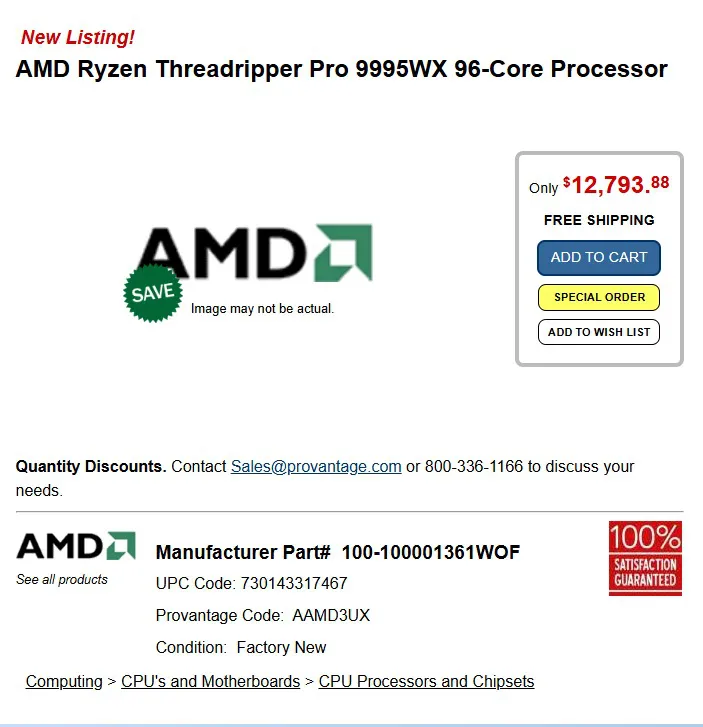 Geeknetic El AMD Ryzen Threadripper Pro 9995WX aparece en Geekbench con 30.170 puntos 1