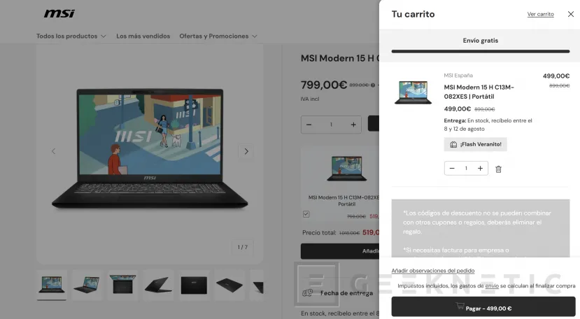 Geeknetic En agosto estrena este portátil MSI Modern 15 H con 300 euros de descuento, llévatelo por solo 499 con un Intel i7, 32 GB de RAM y 512 GB de SSD 2