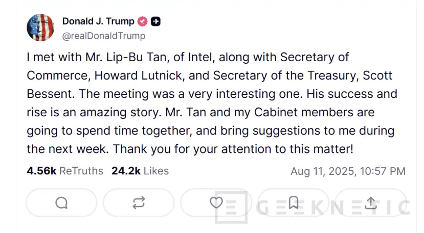 Geeknetic Lip Bu Tan ha visitado la Casa Blanca y acuerda colaborar con Estados Unidos para impulsar la fabricación de semiconductores local 1
