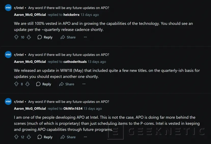 Geeknetic Intel prepara para finales de año una gran actualización de APO con más juegos compatibles, ajustes finos en tiempo real y una interfaz renovada 1