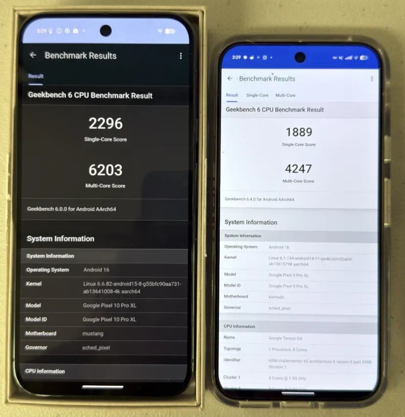 Geeknetic El Tensor G5 de los Pixel 10 rinde un 35% más que el G4 de los Pixel 9, pero sigue muy por detrás de la competencia 1