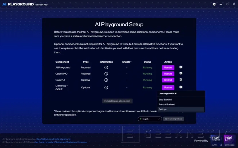 Geeknetic Intel AI Playground 2.6.0 incorpora GPT-OSS 20B, Wan 2.1 VACE y Flux.1 Kontext junto a mejoras en vídeo y edición por texto 2