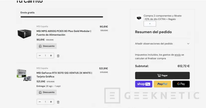 Geeknetic MSI tiene de oferta la RTX 5070 VENTUS 12G 2X por 521,91 euros con Borderlands 4 de regalo 4