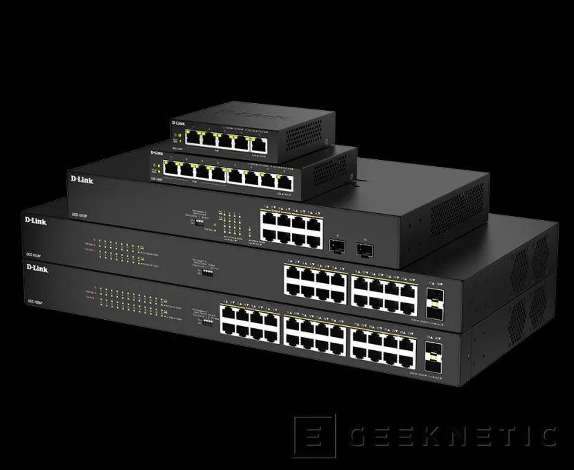 Geeknetic Los nuevos D-Link DGS-1010P, DGS-1018P y DGS-1026P combinan PoE+, uplinks SFP y funciones DIP para redes SOHO y empresariales 1