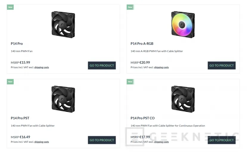 Geeknetic Los ventiladores Arctic P14 Pro se actualizan con opciones en color blanco, RGB y conexión en cadena 1