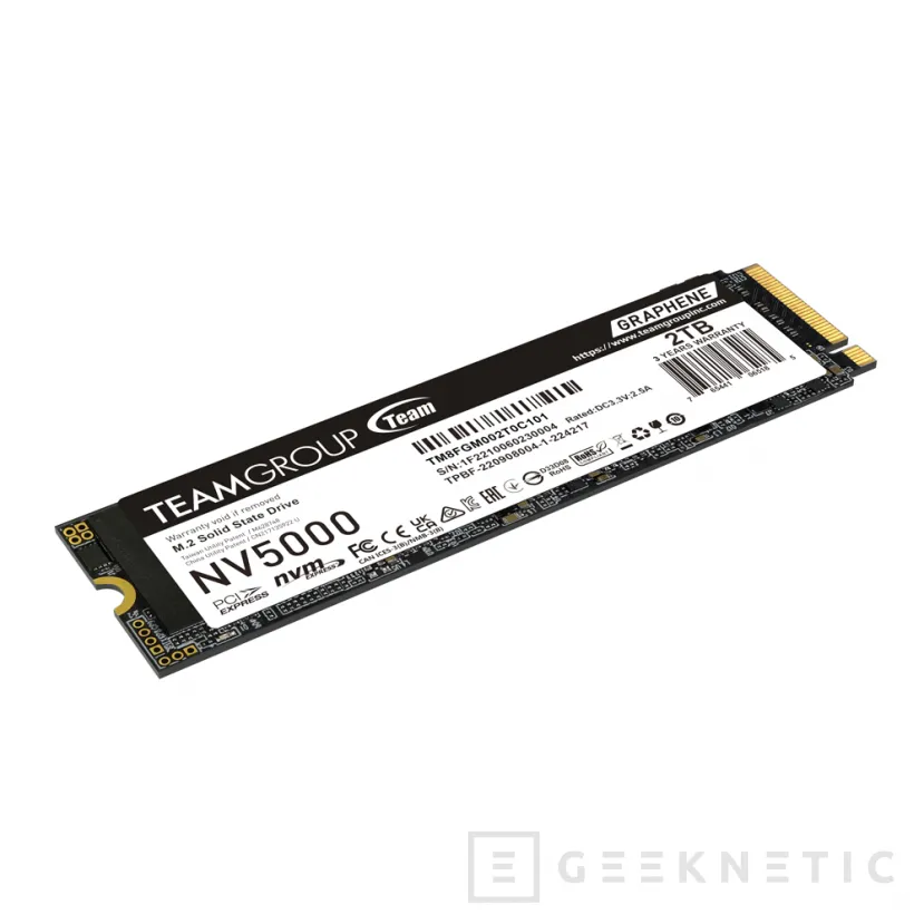 Geeknetic Nuevo SSD TeamGroup NV5000, PCIe 4.0 y hasta 5.000 MB/s de lectura en el modelo de 2 TB 2