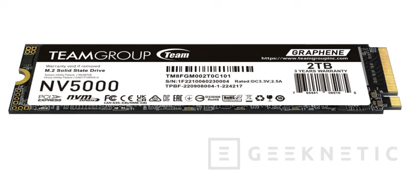 Geeknetic Nuevo SSD TeamGroup NV5000, PCIe 4.0 y hasta 5.000 MB/s de lectura en el modelo de 2 TB 3