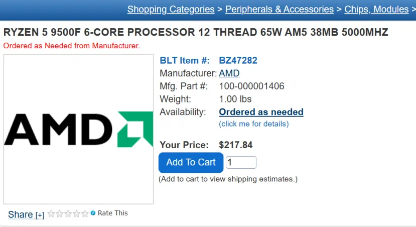 Geeknetic Se filtran los AMD Ryzen 9500F y 9700F sin GPU integrada 2