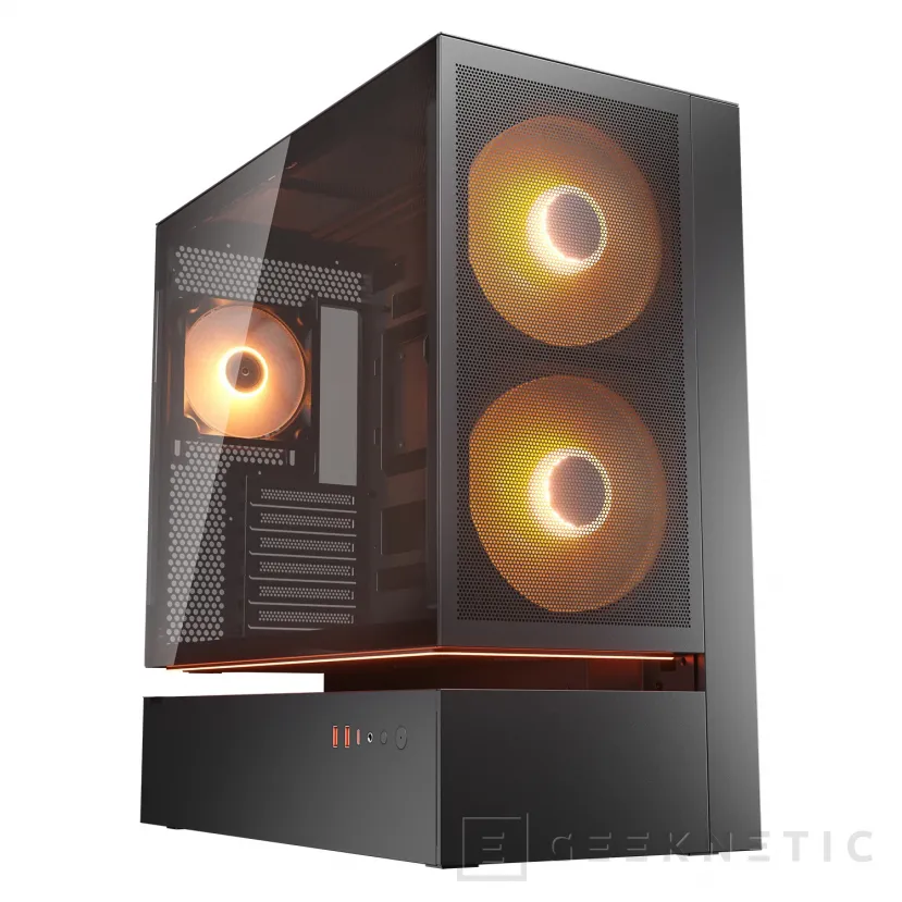 Geeknetic COUGAR Cooling Evolved presenta chasis CFV235 con ventilación flotante, AIO Poseidon Vistek Pro con LCD y ventiladores Unity modulares 2