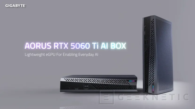 Geeknetic Nueva eGPU GIGABYTE AORUS RTX 5060 Ti AI BOX, 16 GB de VRAM disponibles con conectividad Thunderbolt 5 1