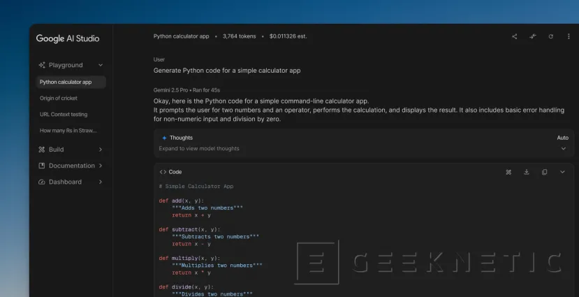 Geeknetic Google AI Studio: los mejores modelos de IA de Google totalmente gratis 1