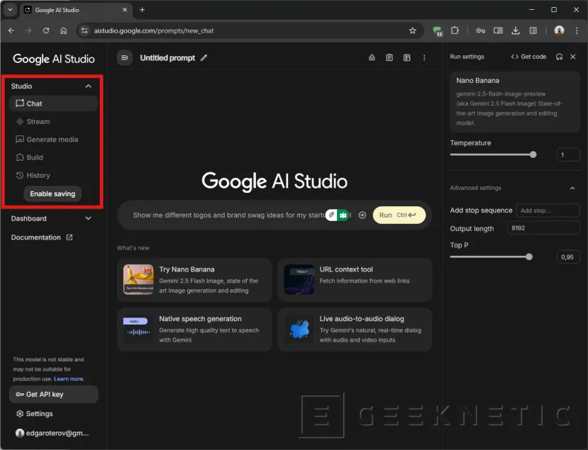 Geeknetic Google AI Studio: los mejores modelos de IA de Google totalmente gratis 3