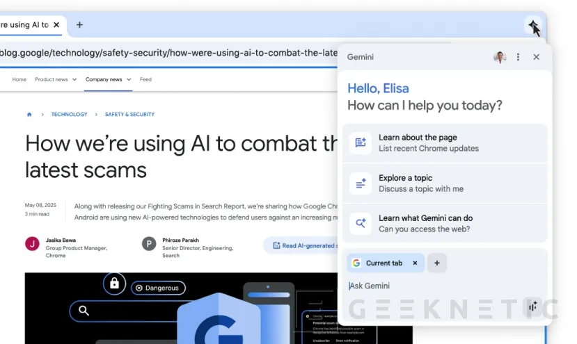 Geeknetic Google integra la IA en Chrome para seguir siendo el líder: así son las nuevas funciones basadas en Gemini 1
