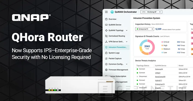 Geeknetic Los Routers QHora de QNAP se actualizan para admitir compatibilidad con IPS 1