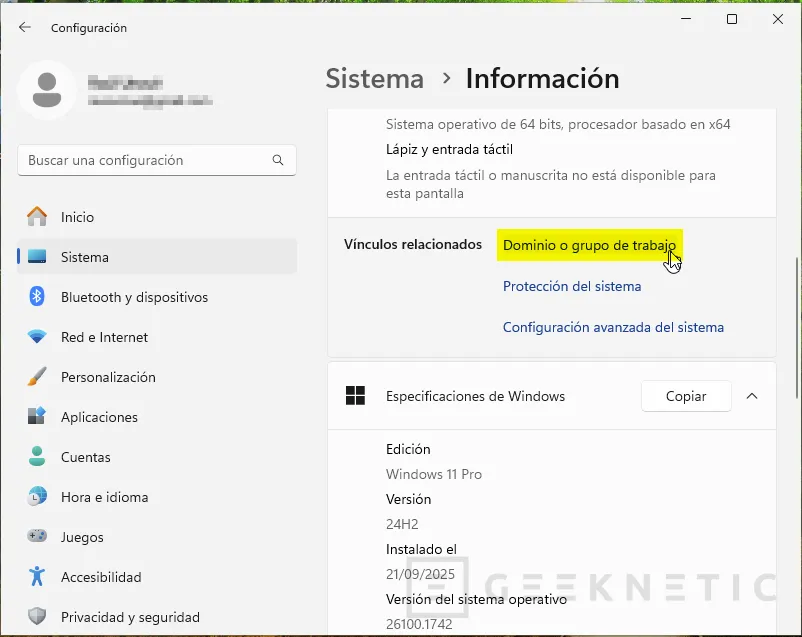 Geeknetic Cómo unir equipos Windows 11 al dominio corporativo de Active Directory 2025 4