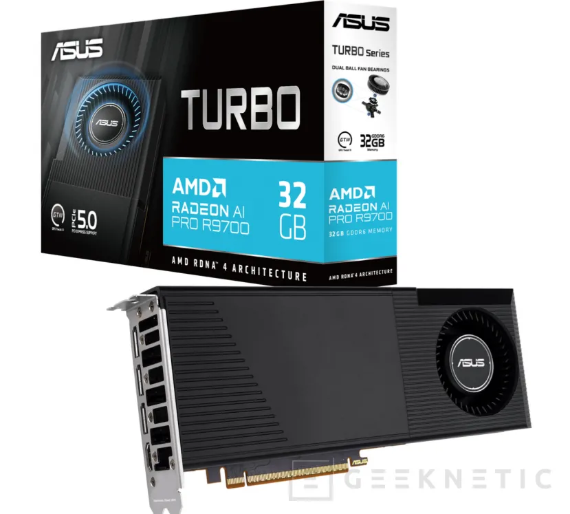 Geeknetic ASUS lanza su Radeon AI PRO R9700 32 GB con disipador de turbina 1