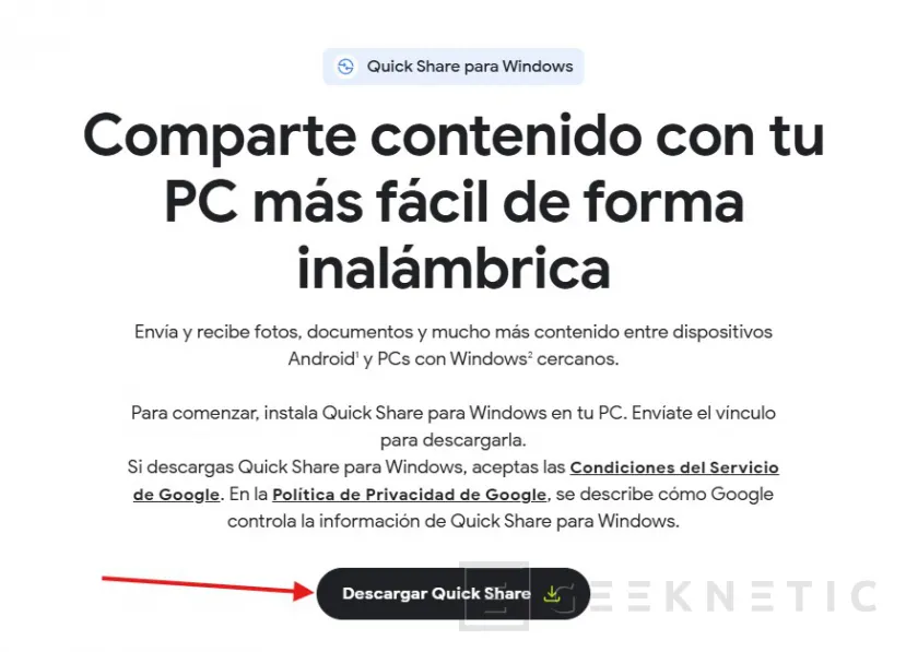 Geeknetic Cómo instalar Quick Share en Windows 11 para compartir archivos desde Android 2