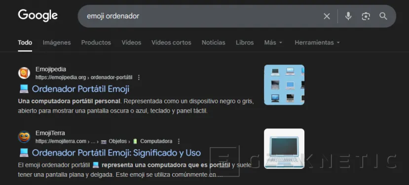 Geeknetic Google añade un selector de emojis directo en los resultados de búsqueda 1