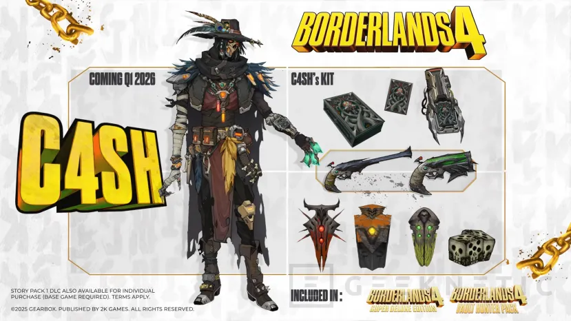 Geeknetic Borderlands 4 presenta C4SH, su primer DLC de pago que estará disponible en el primer trimestre del 2026 2