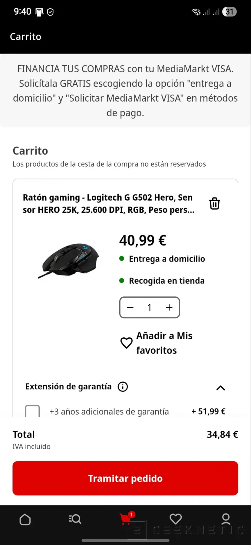 Geeknetic Consigue el Logitech G502 Hero por solo 34,84 euros en MediaMarkt 1