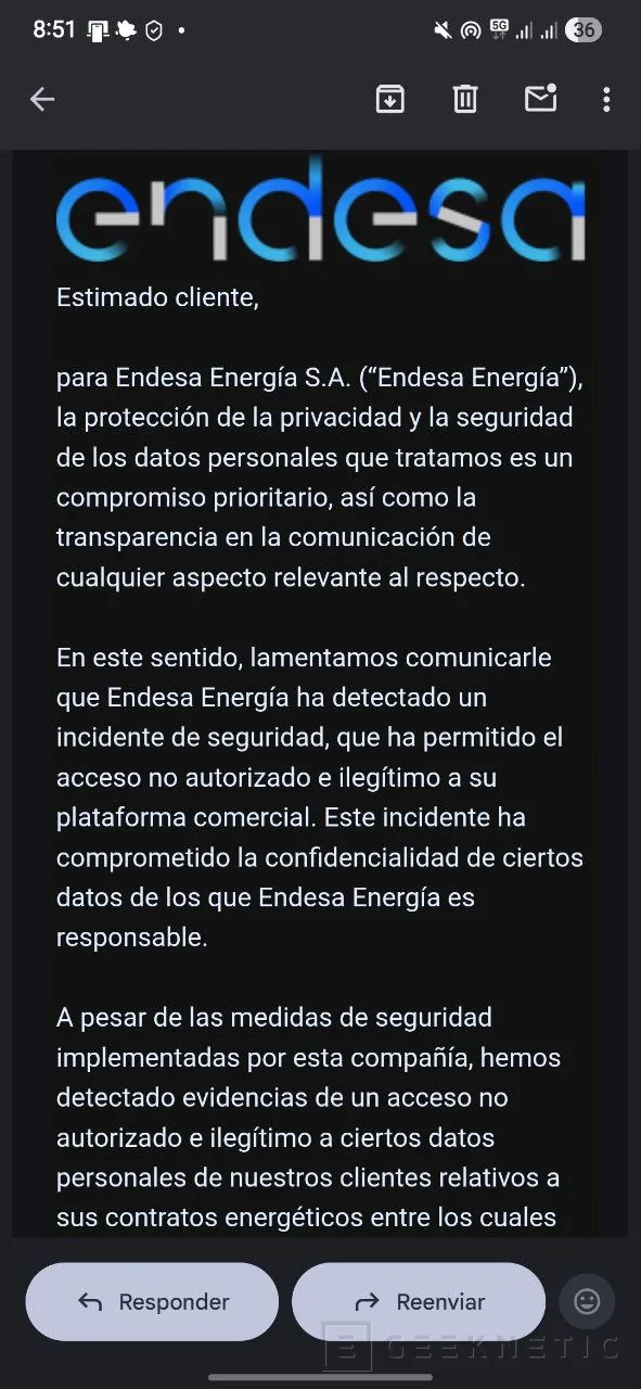 Geeknetic Ciberataque a Endesa: la compañía confirma una brecha de seguridad y la filtración de datos personales, DNI y cuentas bancarias de clientes 1