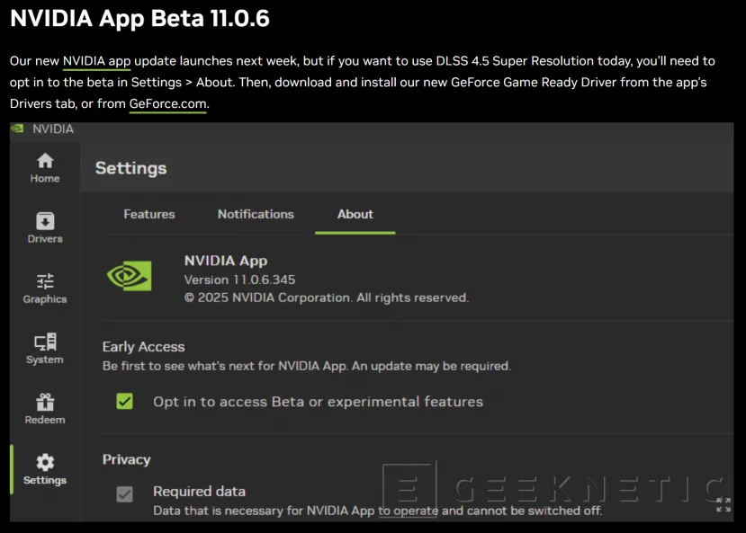 Geeknetic La versión estable de la NVIDIA App que habilita DLSS 4.5 Override se retrasa hasta la próxima semana 2