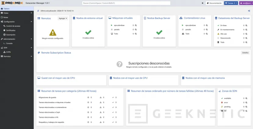 Geeknetic Proxmox Datacenter Manager: Cómo gestionar todos tus clusters en un solo panel 4