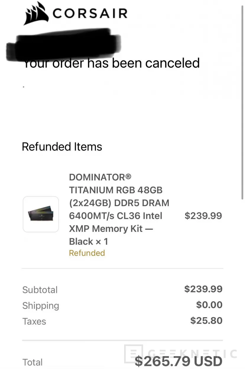 Geeknetic Corsair cancela pedidos de un kit DDR5 de 48 GB tras un fallo de precio y enciende el debate sobre la confianza en compras online 1