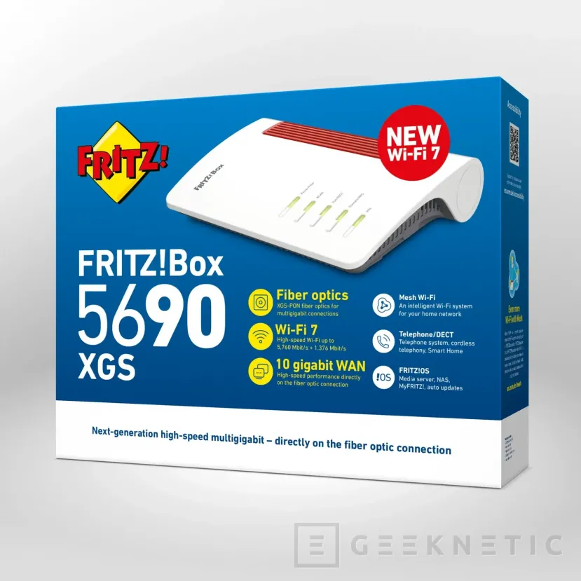 Geeknetic Ya está disponible en España el FRITZ!Box 5690 XGS compatible con fibra de 10 Gbps y Wi-Fi 7 de hasta 7,1 Gbps 1
