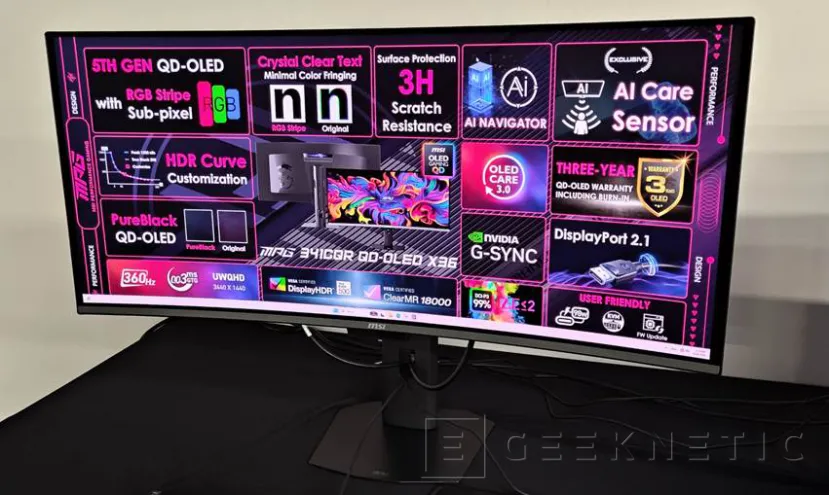 Geeknetic Así es el nuevo MSI MPG 341CQR QD-OLED X36 con paneles de quinta generación y lo último en tecnología 2