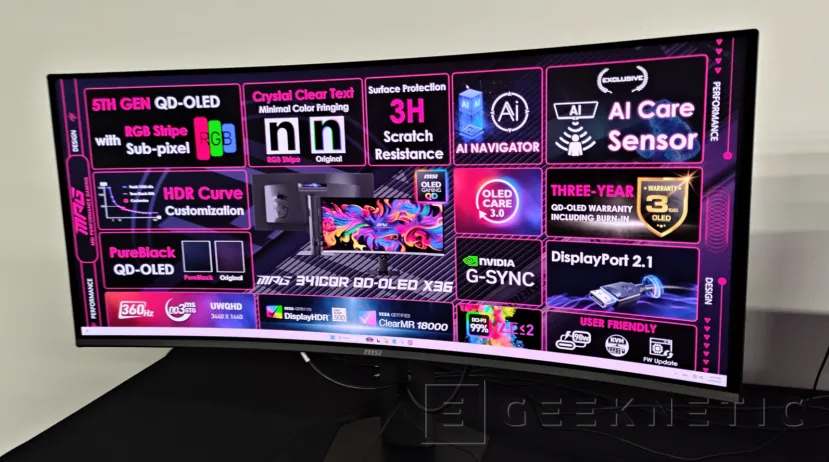 Geeknetic Así es el nuevo MSI MPG 341CQR QD-OLED X36 con paneles de quinta generación y lo último en tecnología 1