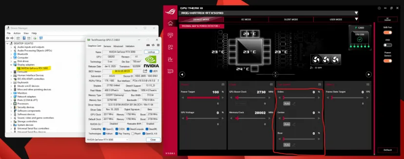 Geeknetic Un mod lleva la RTX 5090 Astral al límite flasheando el vBIOS de la ROG Matrix y desbloqueando hasta 200 W extra 2