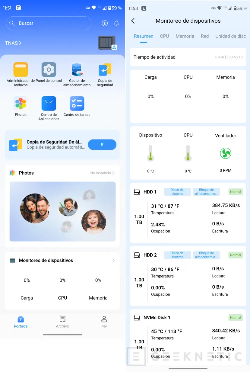 Geeknetic Terramaster F4-425 Plus con TOS 7 Beta 10