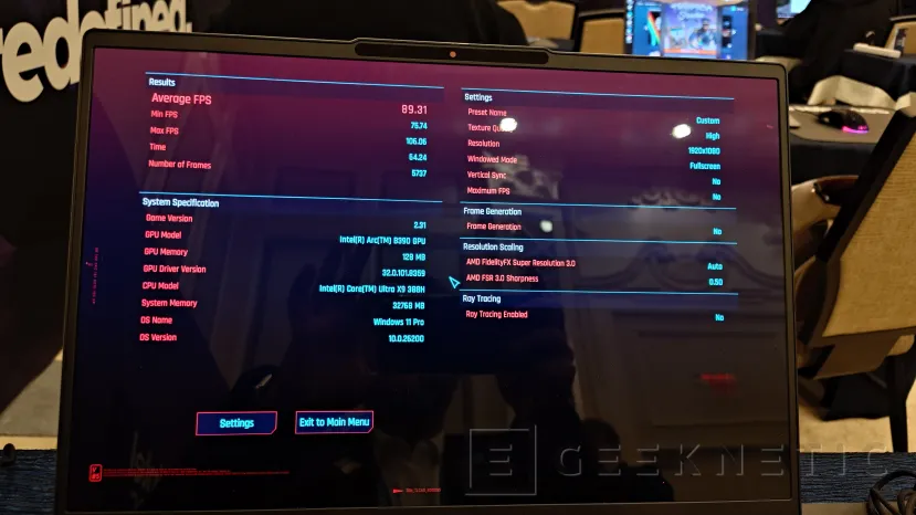 Geeknetic Primeros benchmarks de juegos del Intel Core Ultra X9 388H con la Intel Arc B390: Más de 130 FPS en Battlefield 6 2