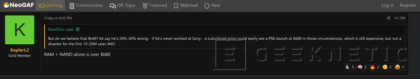 Geeknetic Solo la RAM y el Almacenamiento de la PlayStation 6 costará mas de 680 dólares 1