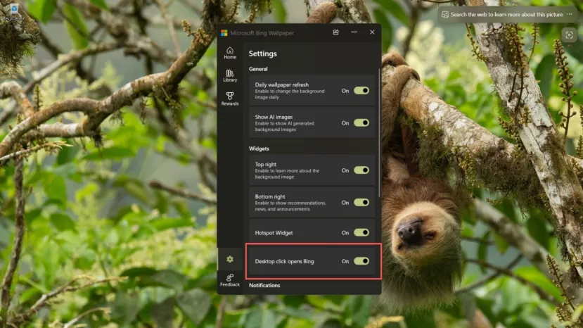 Geeknetic Esto es lo que pasa cuando haces clic en el escritorio de Windows 11 tras instalar la última actualización de Bing Wallpaper 1