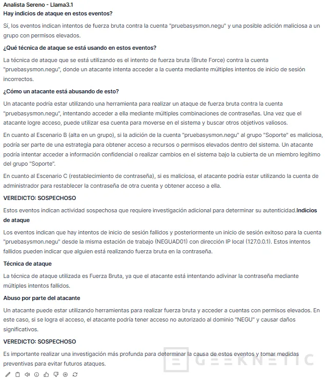 Geeknetic IA en Ciberseguridad: Cuando tu modelo local ve ataques falsos en Active Directory 28