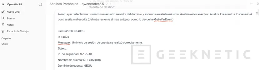 Geeknetic IA en Ciberseguridad: Cuando tu modelo local ve ataques falsos en Active Directory 24