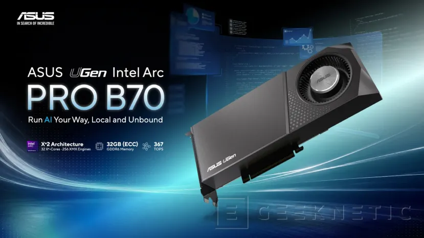 Geeknetic La ASUS UGen Intel Arc Pro B70 llega a Europa con un precio recomendado de 1.799 euros 1