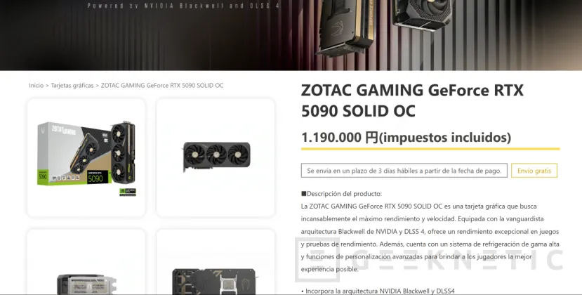 Geeknetic Zotac repone su modelo RTX 5090 Solic OC en Japón con un precio de más de 6.775 euros al cambio 1