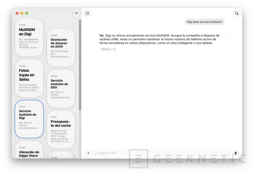 Geeknetic Ya puedes usar Siri AI en español en tu Mac: hemos probado la IA de Apple para saber lo que puede y no puede hacer 7