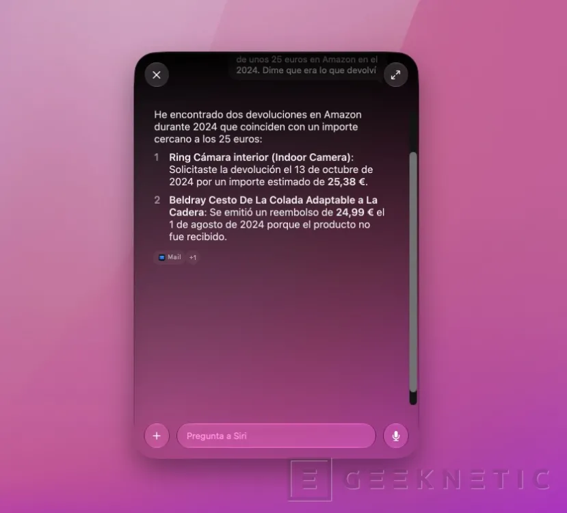 Geeknetic Ya puedes usar Siri AI en español en tu Mac: hemos probado la IA de Apple para saber lo que puede y no puede hacer 6