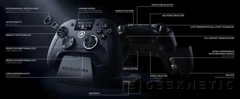 Geeknetic Nacon anuncia el mando Revolution 5 Unlimited con pantalla integrada y joysticks TMR por 199,99 euros 1