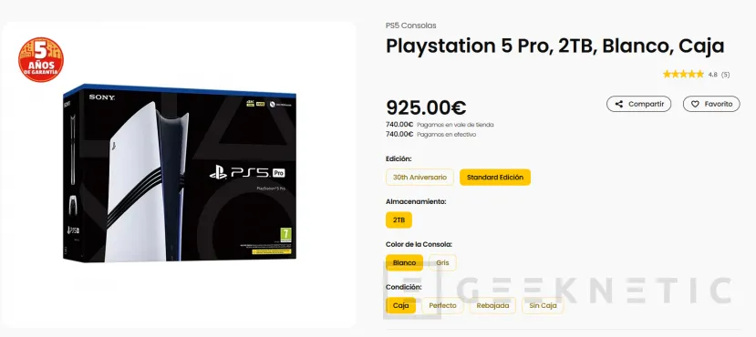 Geeknetic GameStop sube el precio de la PlayStation 5 Pro de segunda mano a 1.399 dólares 2