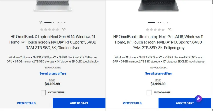 Geeknetic Los portátiles HP con NVIDIA RTX Spark parten de los 2.999,99 dólares con CPU de 18 núcleos, GPU de 5.120 núcleos y 32 GB de RAM unificada 2