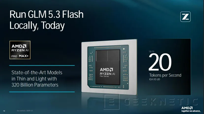 Geeknetic AMD muestra el Ryzen AI Max+ PRO 495 ejecutando modelos locales de hasta 320.000 millones de parámetros 1