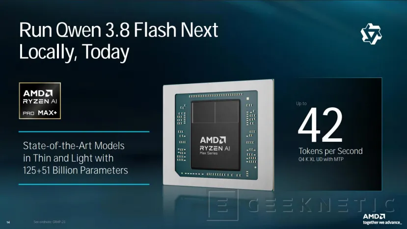 Geeknetic AMD muestra el Ryzen AI Max+ PRO 495 ejecutando modelos locales de hasta 320.000 millones de parámetros 2