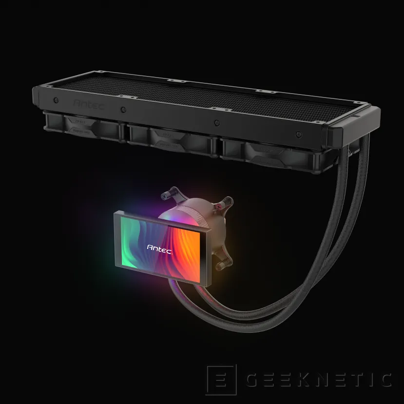 Geeknetic La nueva RL AiO Antec Vortex View 360 tiene una pantalla de 5 pulgadas en el cabezal que podrás girar y orientar sin herramientas 4